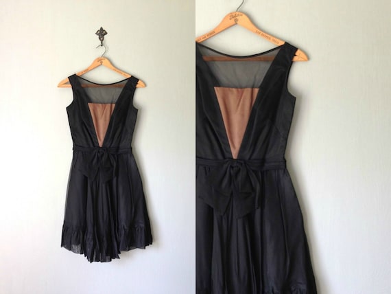 Vintage LENI Dress 1960s Clothing Sleeveless Black Boudoir Vintage LENI Dress 1960s Clothing Sleeveless Black Boudoir