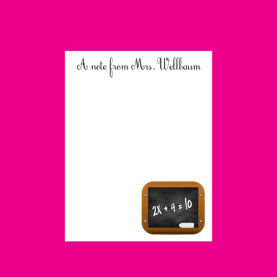 Math teacher Notepad, Personalized Notepad, Teacher gift, stocking stuffer Il_570xn