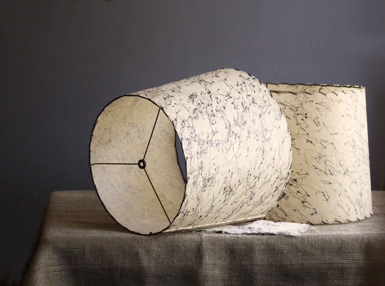 Mid Century Lamp Shades Vintage Fiberglass Lampshades Pair