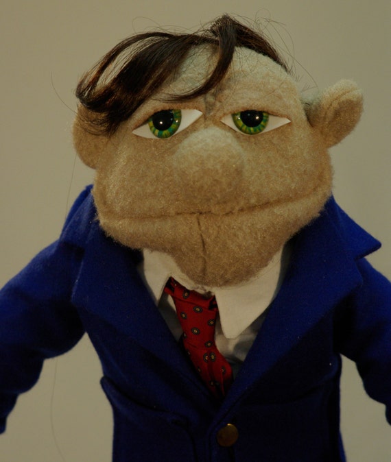 Hand puppet handpuppet Muppet rod puppet Sales Man by evelinka