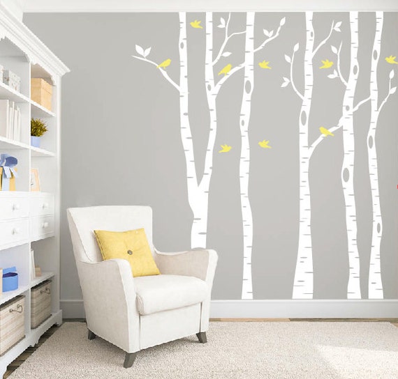 Birch tree wall decal for nursery and home by designedbeginnings