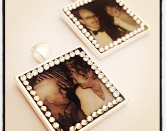 Wedding Bridal Picture - Bouquet Photo Charm - Boutonniere Memory - Picture Charm - Bridal Bouquet