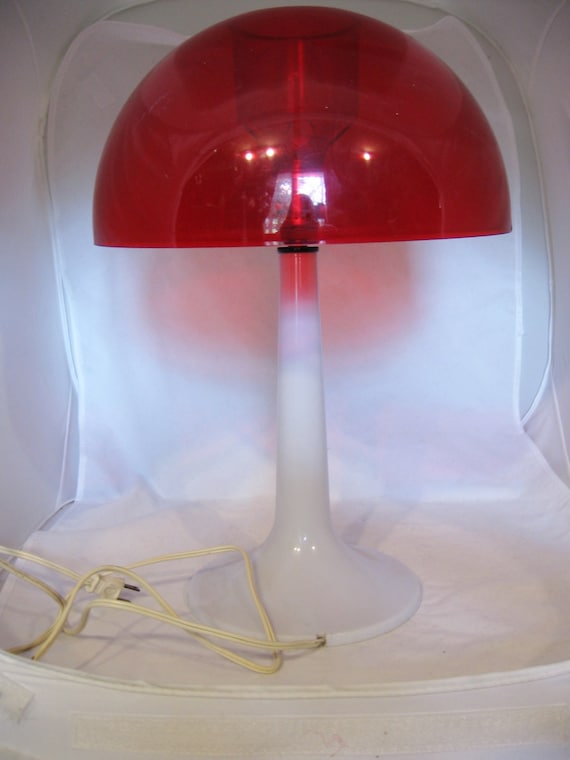 Red mushroom lamp by hippiejo74 on Etsy
