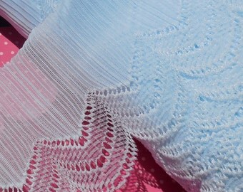 Vintage Lace Trim Pleated Trim Nylon Ruffle Light Light Blue