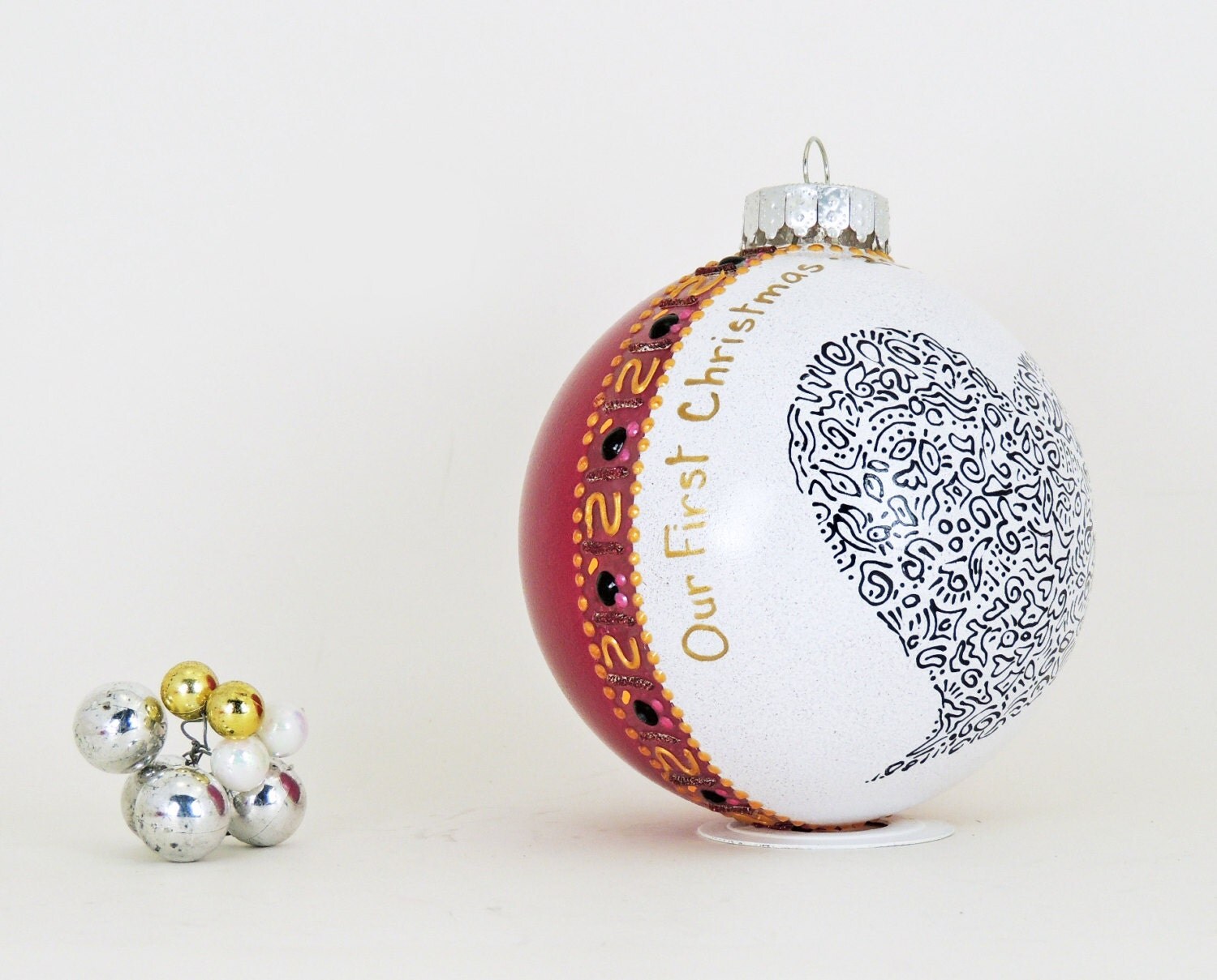 our first christmas ornament hand painted personalized glass our first christmas ornament hand painted personalized glass
