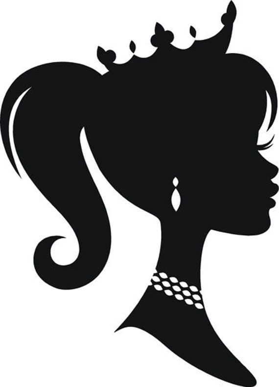 Download Items similar to Cameo Princess Silhouette - vinyl decal ...