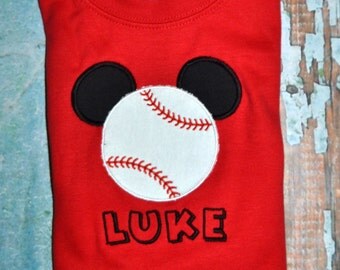 Mickey Mouse Baseball Shirt, Boys Mickey Mouse Shirt, Baseball Mickey Mouse