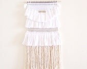 wall hanging weaving / pueblo blanco / hand woven tapestry wall hanging textile art