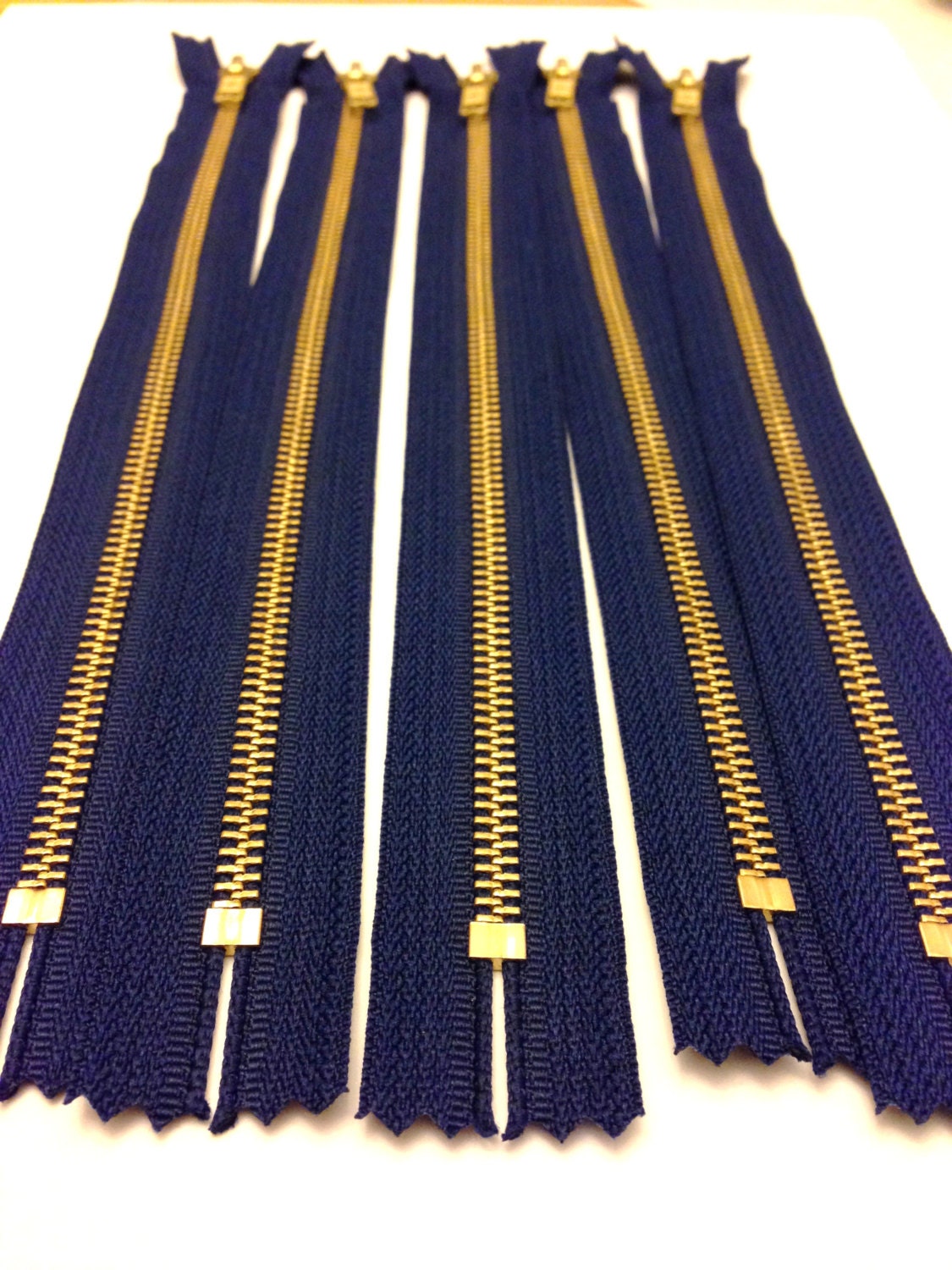 10 inch metal zippers wholesale FIVE pcs navy YKK color