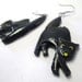 Vintage 80s Black Cat Painted Wood Earrings DEADSTOCK