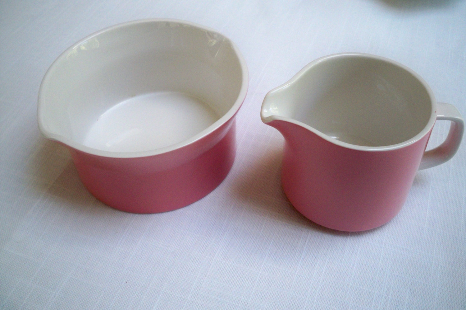 Vintage Serving Cream and Sugar Set Pink Ceramic Mikasa Japan