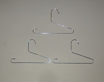 6 inch OPEN SIDE Doll Clothes Hanger Set of 3 - Wire