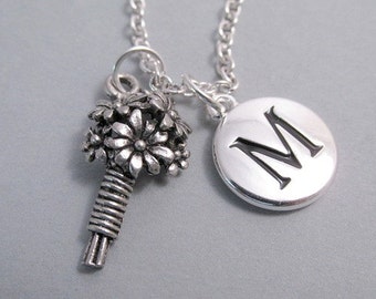 Flower girl Flower Bouquet Charm silver plated charm jewelry Supplies