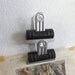 2 vintage paper clamps, big old paper clamp, black and silver paper clip, wall display, card display, photo holder, picture holder, upcycle
