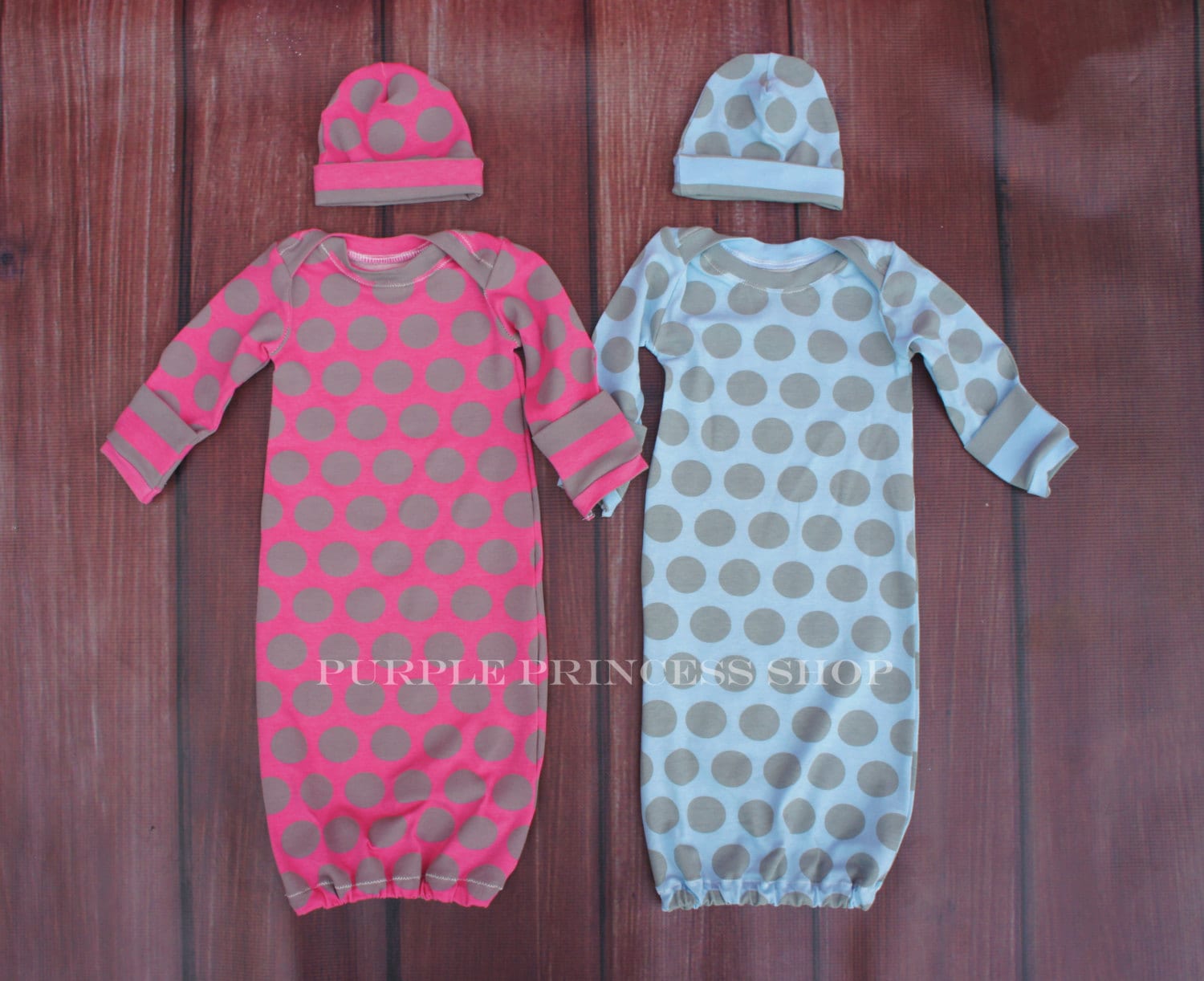 Twin newborn coming home outfit Gown Knit by