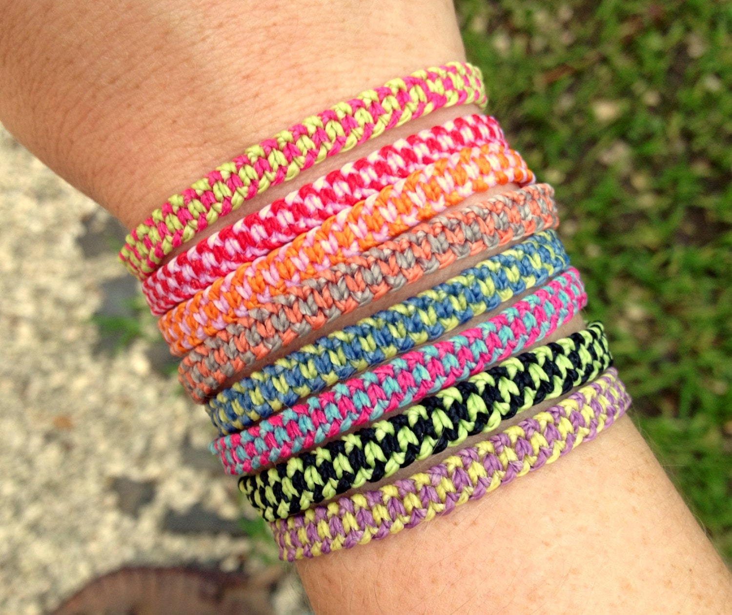 Multicolored custom string bracelet. Friendship bracelets.