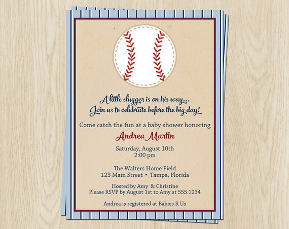 Vintage Baseball Baby Shower Invitations by TheInviteLadyShop