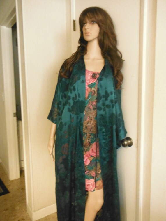 Nice Womens Sheer Green Lingerie Robe w Design n