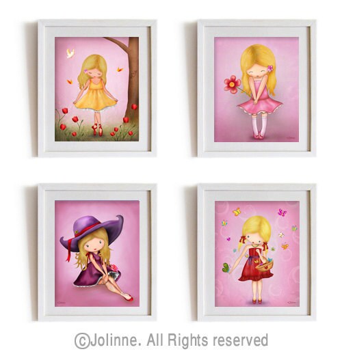 Girls Room Wall Art Art Prints Set Of 4 Posters Kids Room   Il Fullxfull.512459583 45y8 