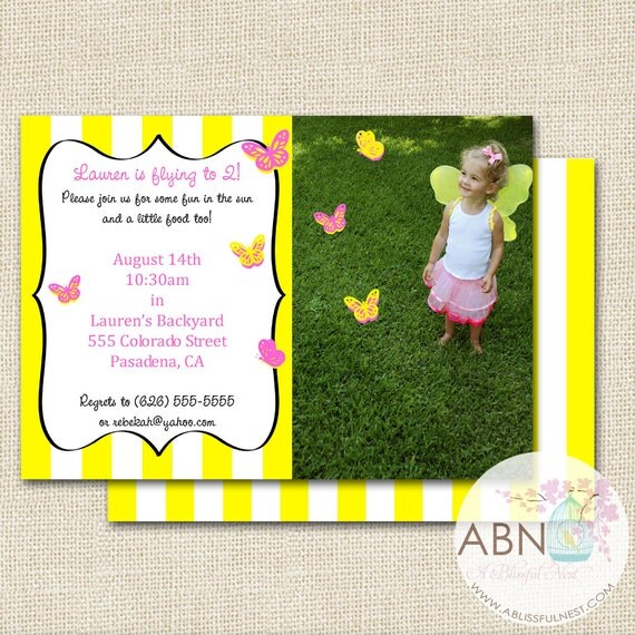 BUTTERFLY Birthday Invitation - DIY Printable Party Invitation - By A Blissful Nest - As Seen On Hostess With The Mostess Il_570xn