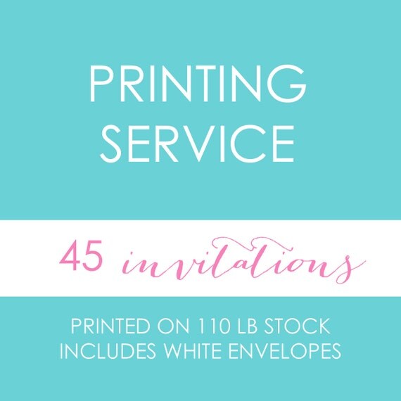 45 PROFESSIONALLY PRINTED INVITATIONS - Professional Printing Service - By A Blissful Nest Il_570xn