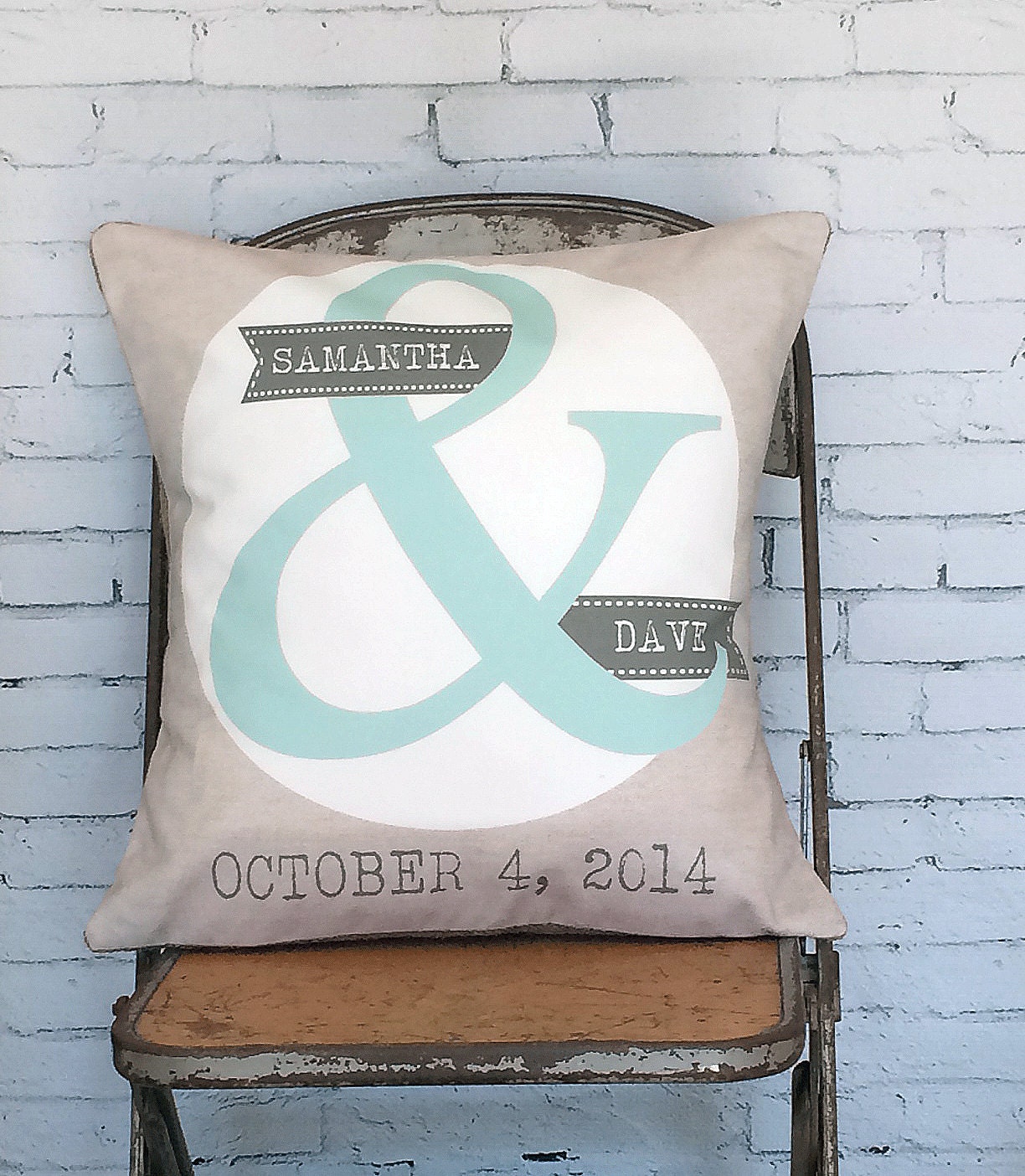 Cotton Anniversary Gift Wedding Gift Pillow Cover Personalized