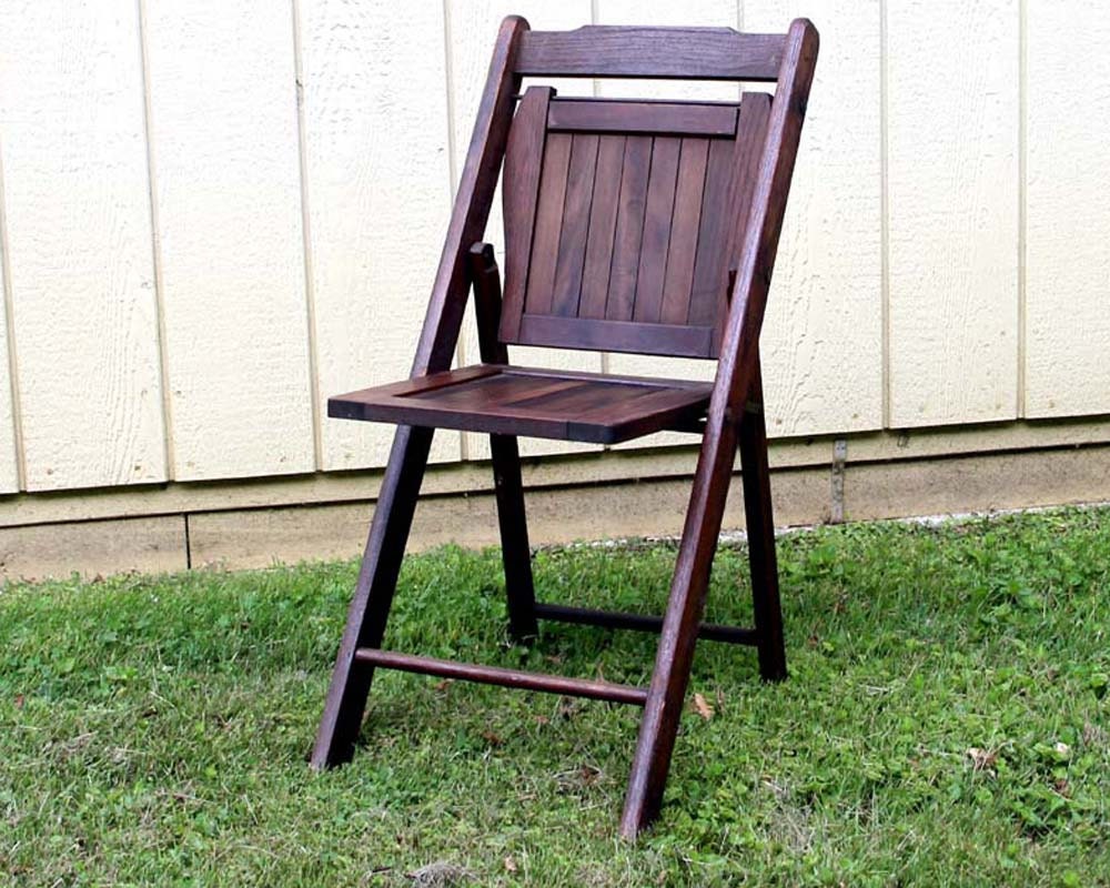 Mid Century Wood Folding Chair / Vintage by ConceptFurnishings