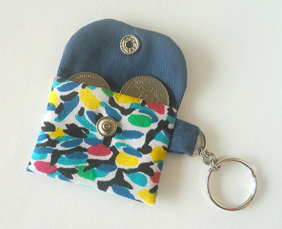 Items similar to Mini Coin Purse / Fabric Coin Pouch / Key ring pouch on Etsy