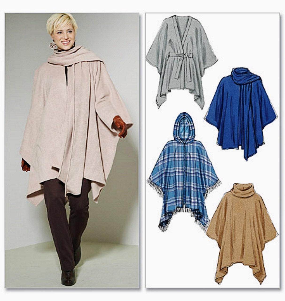 hooded poncho pattern sew carseat cape cloak