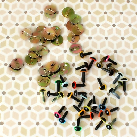 6mm Coloured Craft Safety Animal Eyes 10 Pairs