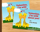 Giraffe Printable Valentines Day Cards for Kids - DIY Il_170x135