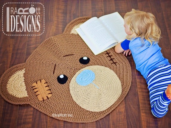 CROCHET PATTERN Classic Bear Crochet Rug Mat Nursery Carpet Crochet PDF Pattern Instant Download