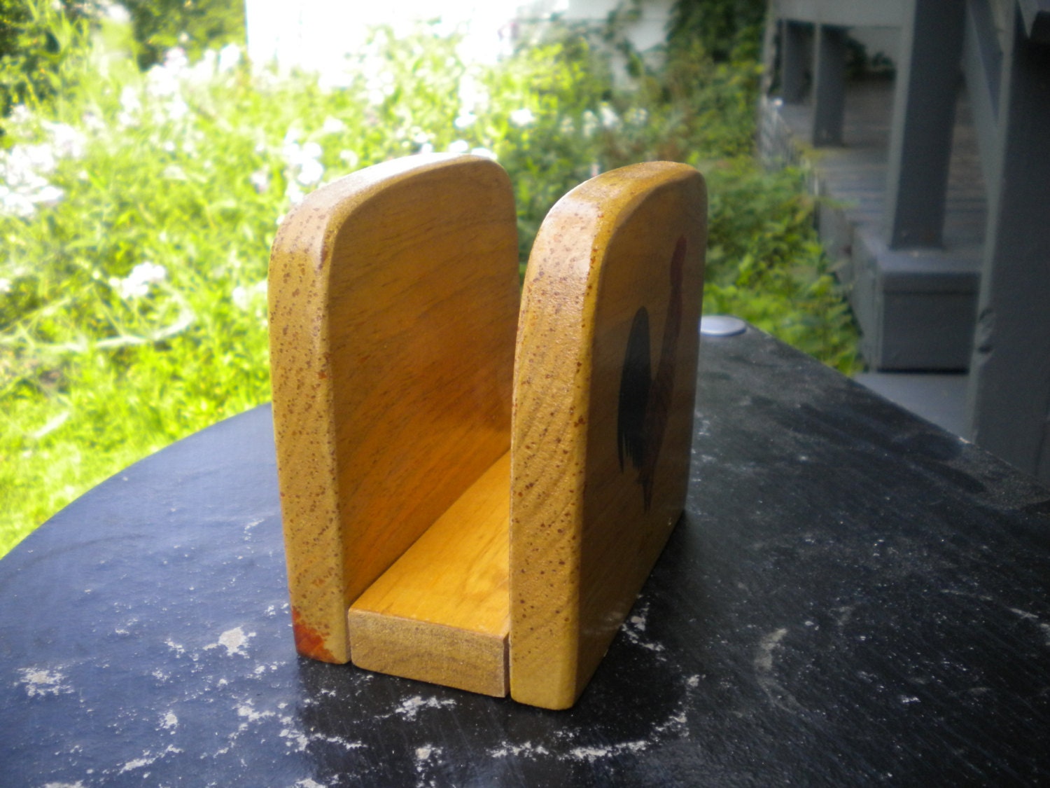 Rooster Napkin holder acrylic painting by WoodnThingsNY12534