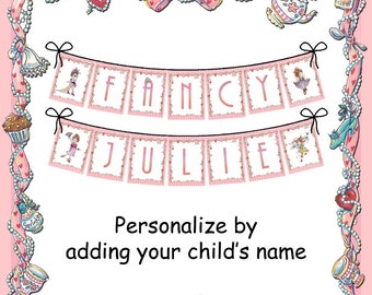 Fancy Nancy Banner DIY LETTERS / PDF Digital File / Custom Printable ...