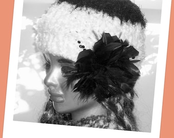 Hand Knit Hat Women Halfhat Girls Headband Earwarmer Xmas Gift Mom Sis Friend