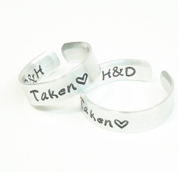 rings - promise rings - Personalized initials rings heart rings ...