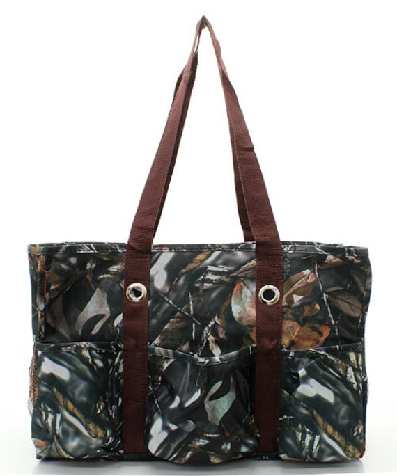 Monogrammed Utility Tote with pockets CAMO