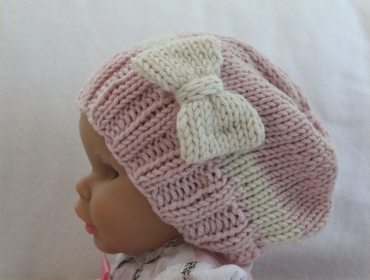 Baby KNITTING PATTERN Baby Girl Slouchy Hat 6 months 4