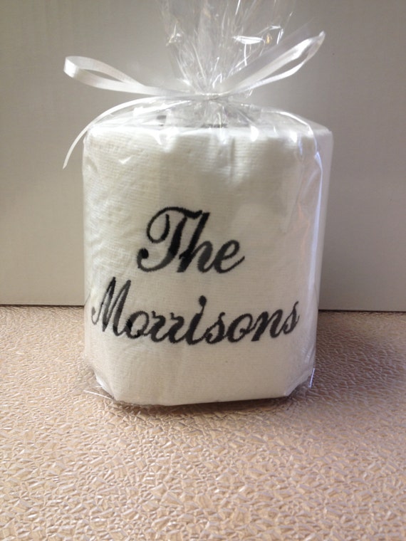 Embroidered Personalized Toilet Paper with Family Name for