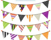 Halloween Bunting Cute Digital Clipart - Commercial Use OK, Garland Bunting Clipart, Halloween Graphics Il_170x135