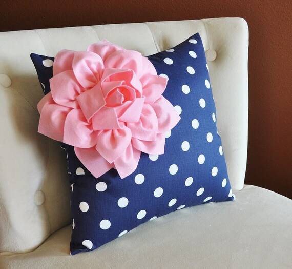 Light Pink Dahlia Corner Pillow