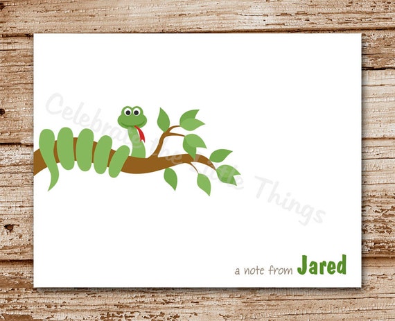 Set of 8 / Snake Note Cards / Personalized Stationery / Notecards Il_570xn