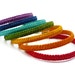 Rainbow Macrame Bracelets (7 pieces) - Cuff Bracelets - Micro Macrame - Textile Jewelry - German Silver Wire
