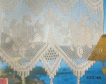 Crochet Lace Curtain/Valance - Roses