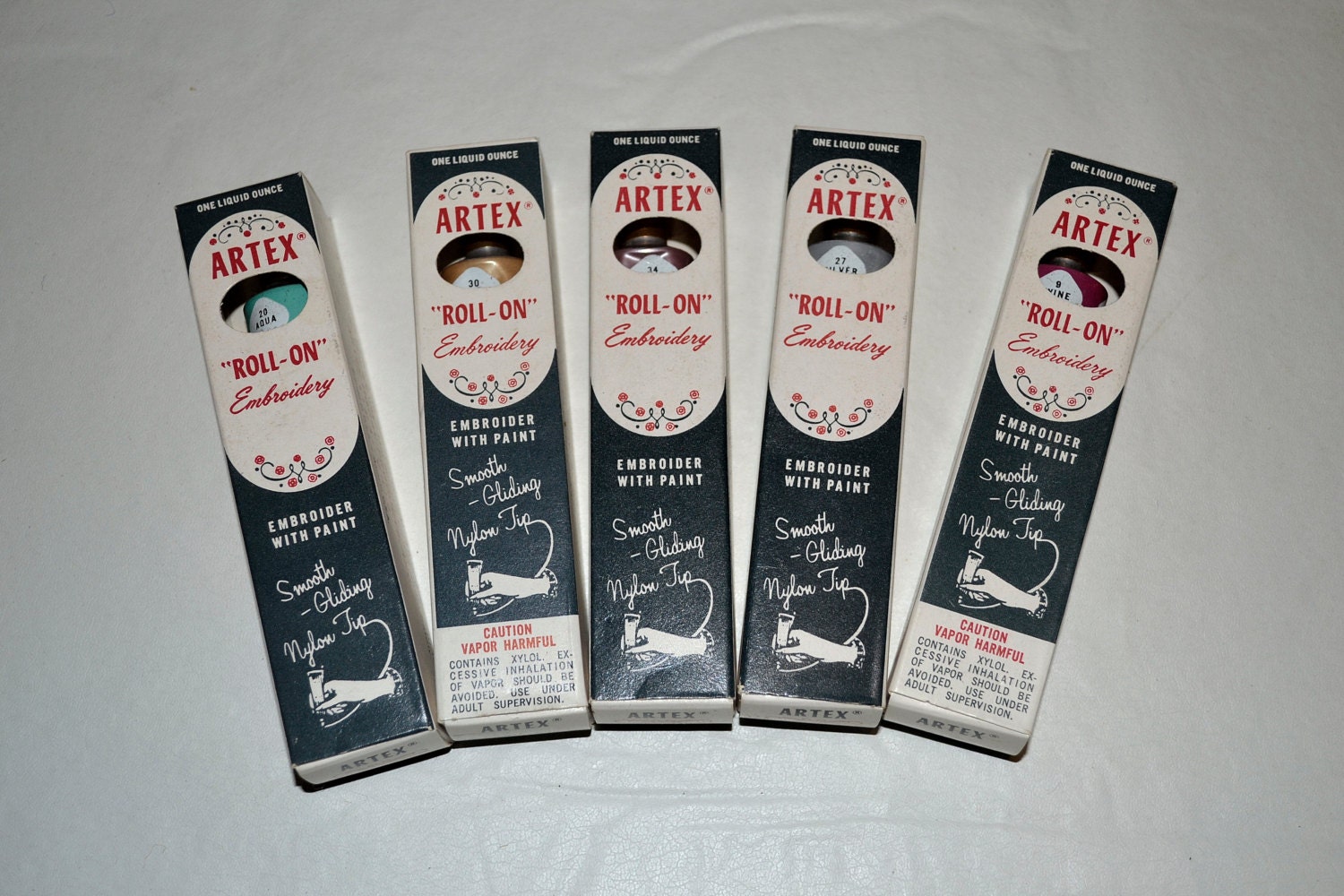 5 Tubes of Vintage Artex embroidery paint