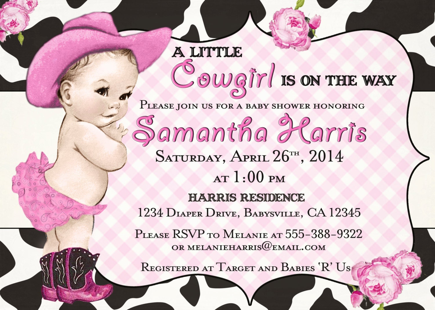 Cowgirl Baby Shower Invitations 2