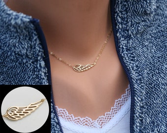 Angel Wing necklace,Gold Wing delicate necklace,Memory wing necklace,Bridesmaid gifts,Everyday jewelry,Wedding bridal Jewelry,friend gift
