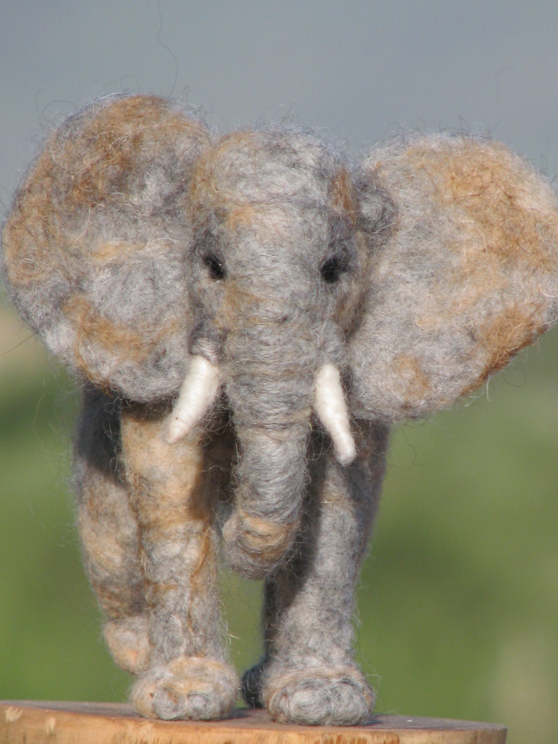 Needle felted elephant soft sculpture needle felted animals