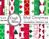 75% Off Sale Digital Paper Pack Christmas Papers Mod Christmas Commercial Use Ornament Paper Christmas Tree Paper Christmas Digital Papers Il_170x135