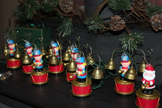 Santa's Marching Band Musical Brass Bell Tree Ornaments